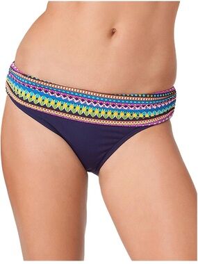 Anne Cole Signature Bikini Bottom with Colorful Geometric Fold-Over Waistband